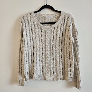 DENIM & SUPPLY RALPH LAUREN I M Cable Knit V-neck Sweater I Oatmeal
